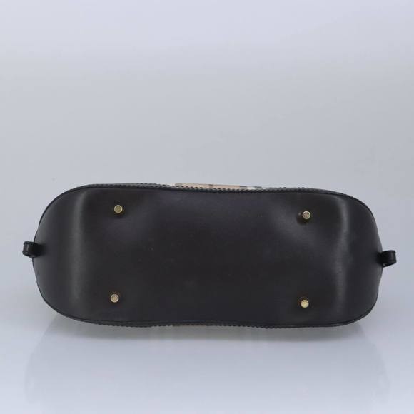 BURBERRY Nova Check Hand Bag PVC 2way Beige Gold Auth 96941 - Picture 5 of 16